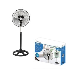 Ventoinha DV Tech DV-25412 12"/45W com 3 Modos de Velocidade Controlados Pela Base Rotação de 360º Preto